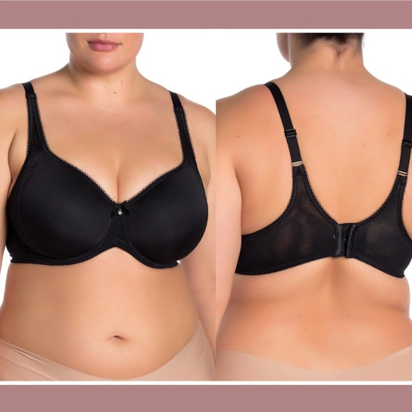 NWT $72 Wacoal [ 44D US ] Retro Chic Underwire Contour‎ Bra in Black - Picture 1 of 15